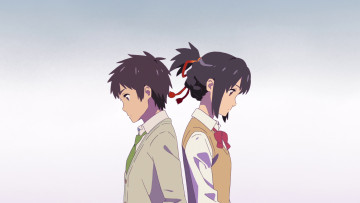 Картинка аниме kimi+no+na+wa взгляд девушка фон