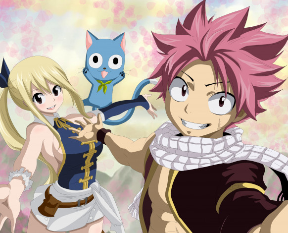 Обои картинки фото аниме, fairy tail, хвост, феи