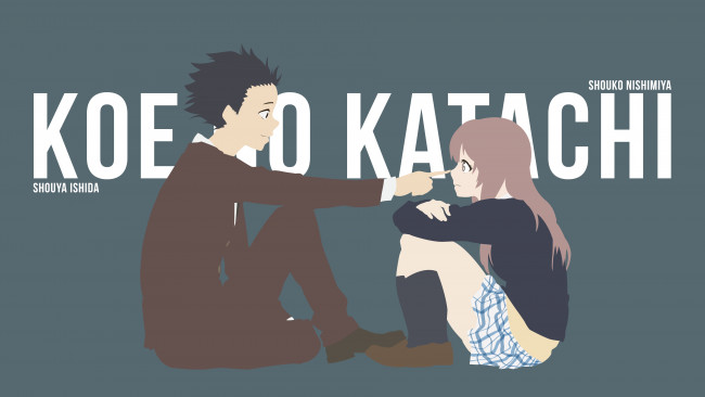 Обои картинки фото аниме, koe no katachi, фон, взгляд, девушка