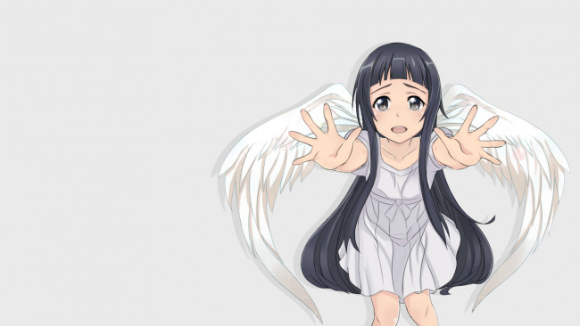 Обои картинки фото аниме, sword art online, фон, взгляд, девушка