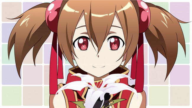 Обои картинки фото аниме, sword art online, фон, взгляд, девушка