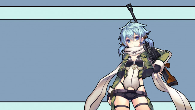 Обои картинки фото аниме, sword art online, фон, взгляд, девушка