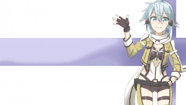 Обои картинки фото аниме, sword art online, фон, взгляд, девушка