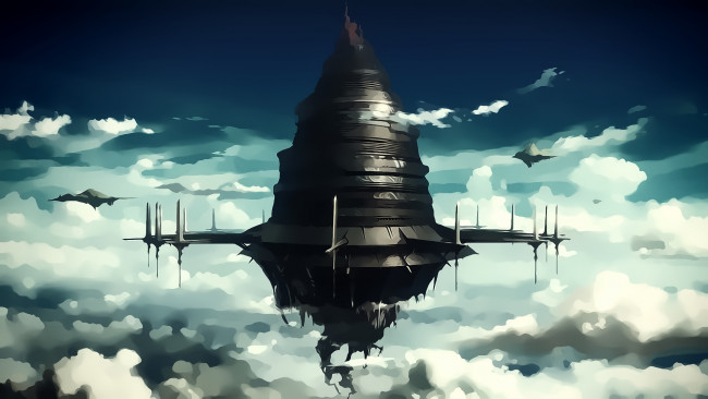 Обои картинки фото аниме, sword art online, галактика, вселенная, полет, космический, корабль