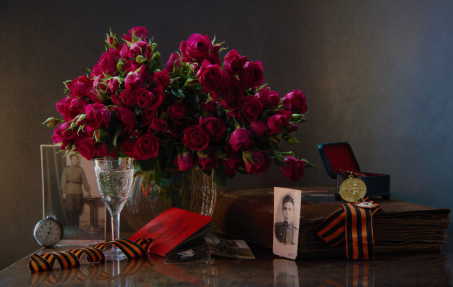 Обои картинки фото праздничные, день победы, наталья, кудрявцева, защитники, отечества, день, победы, бессмертный, полк