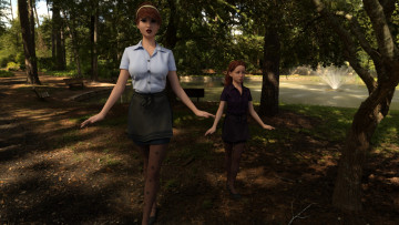 Картинка 3д+графика люди+ people фон взгляд девушки