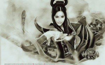 Картинка календари фэнтези девушка взгляд женщина calendar 2019