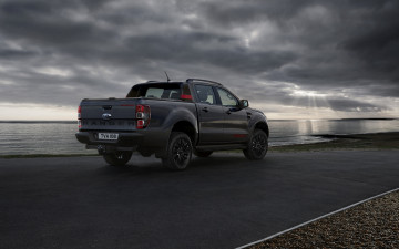 Картинка 2020+ford+ranger+thunder автомобили ford ranger thunder 2020 вид сзади экстерьер побережье пикап новый черный тюнинг американские