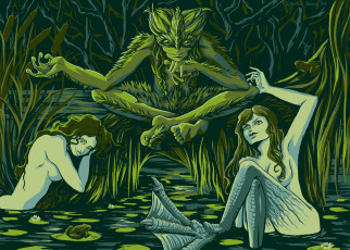 обоя фэнтези, русалки, водяной