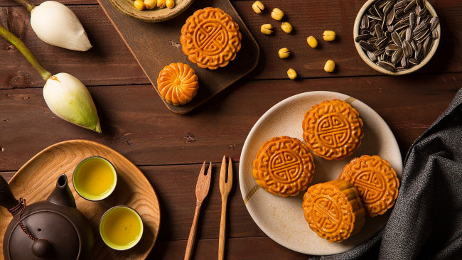 Обои картинки фото еда, пирожные,  кексы,  печенье, семечки, печенье, зеленый, чай