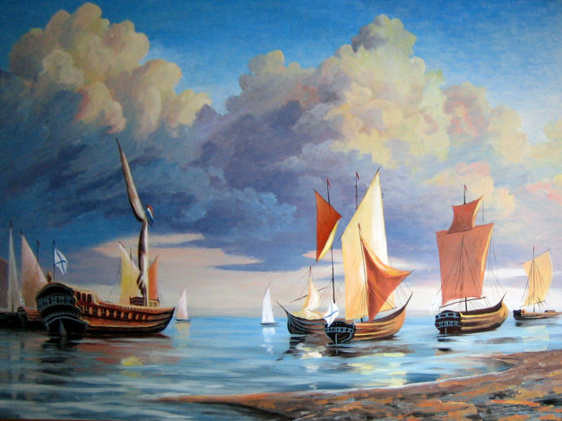 Обои картинки фото корабли, рисованные