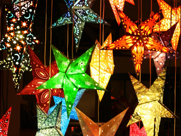 Обои картинки фото праздничные, снежинки, звёздочки