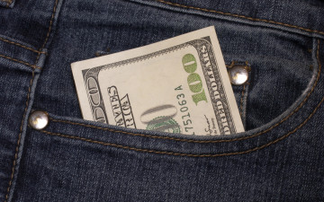 Картинка разное золото купюры монеты доллары карман джинсы