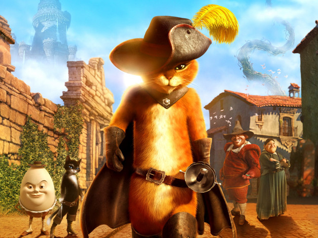 Обои картинки фото puss, in, boots, мультфильмы, кот