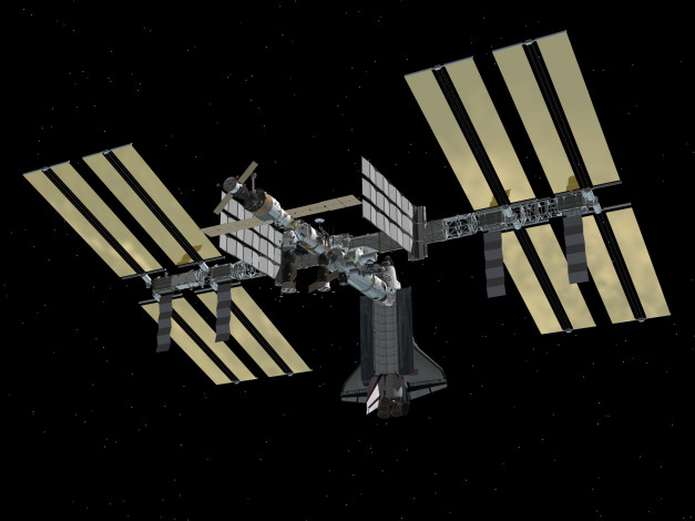 Обои картинки фото космос, космические, корабли, станции, мир, мкс