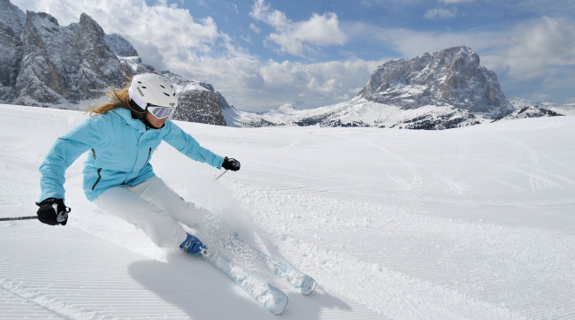 Обои картинки фото спорт, лыжный, снег, лыжи, горы