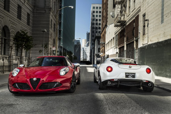 обоя 2015 alfa romeo 4c, автомобили, alfa romeo, alfa, romeo, два, красный, белый, металлик