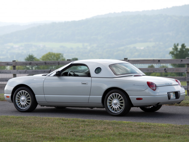 Обои картинки фото автомобили, ford, 2005, г, thunderbird, 50th, anniversary, светлый