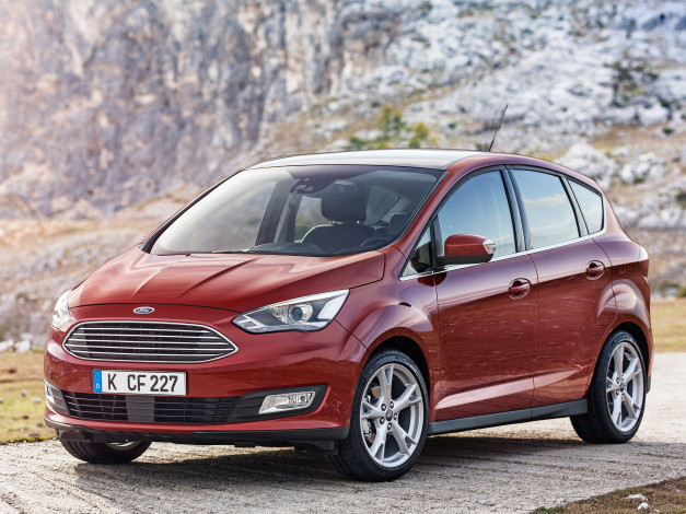 Обои картинки фото автомобили, ford, красный, 2015г, c-max