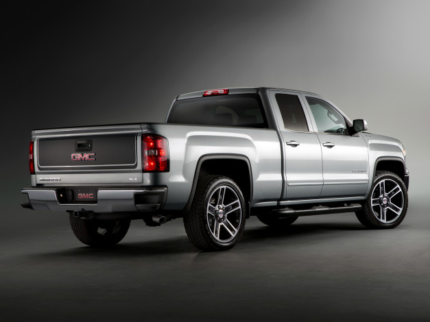 Обои картинки фото автомобили, gm-gmc, 1500, sierra, 2015г, gmc, серый, carbon, edition, cab, double, sle
