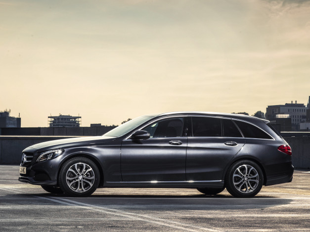 Обои картинки фото автомобили, mercedes-benz, c, 220, s205, uk-spec, estate, se, bluetec, темный, 2014г
