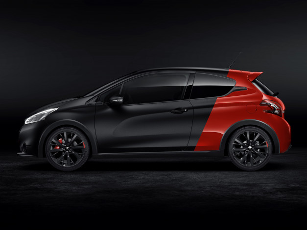 Обои картинки фото автомобили, peugeot, темный, 30th, anniversary, 2014г, gti, 208