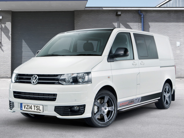 Обои картинки фото автомобили, volkswagen, t5, multivan, sportline, 60, special, edition, 2014г, светлый