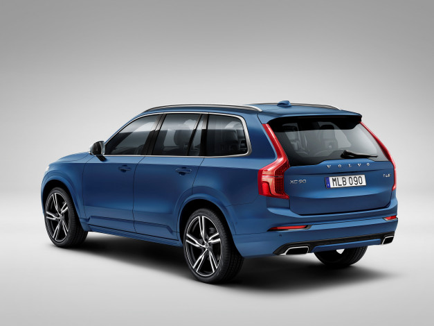 Обои картинки фото автомобили, volvo, t6, xc90, синий, 2015г, r-design