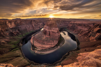 Картинка природа восходы закаты закат река скалы