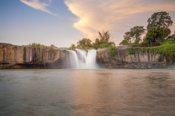 Картинка природа водопады река водопад лес