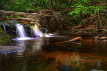 Картинка природа водопады лес река водопад