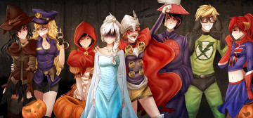 Картинка аниме магия +колдовство +halloween взгляд тыква фон