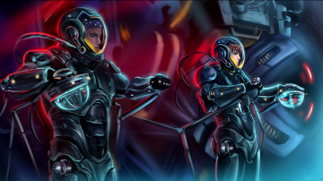 Картинка фэнтези девушки pacific rim suit кабина пилот