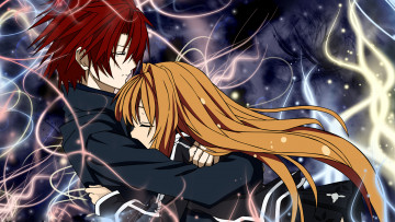 Картинка аниме unknown +другое объятия девушка парень пара арт