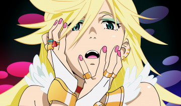 Картинка аниме panty+&+stocking+with+garterbelt девушка взгляд фон