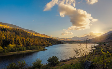 Картинка природа восходы закаты река лес