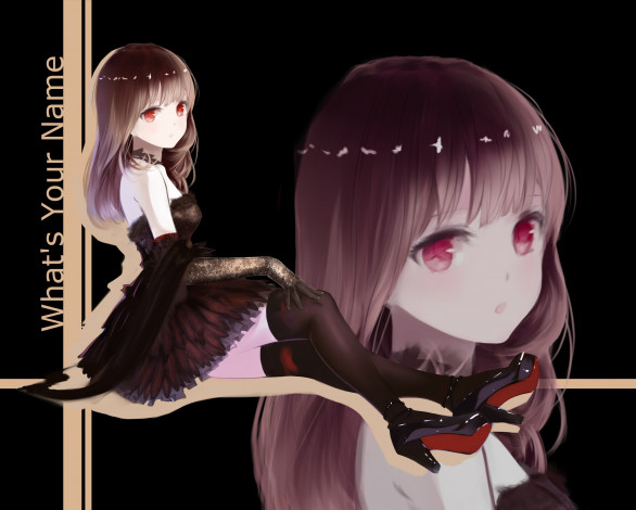 Обои картинки фото аниме, unknown,  другое, арт, red, flowers, девушка