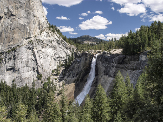 Обои картинки фото природа, водопады, горы, река, водопад