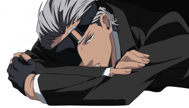 Обои картинки фото arcana famiglia, аниме, unknown,  другое, повязка, мужчина, арт, взгляд