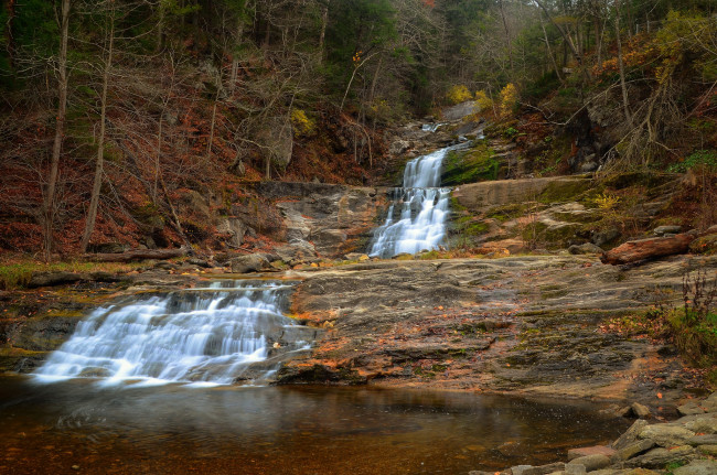 Обои картинки фото природа, водопады, лес, река, водопад