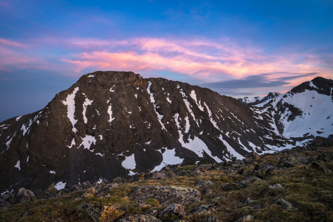 Обои картинки фото природа, горы, вечер, закат