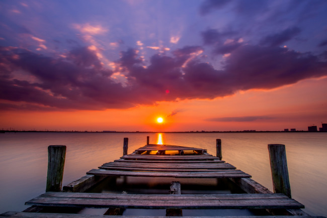 Обои картинки фото природа, восходы, закаты, закат, горизонт