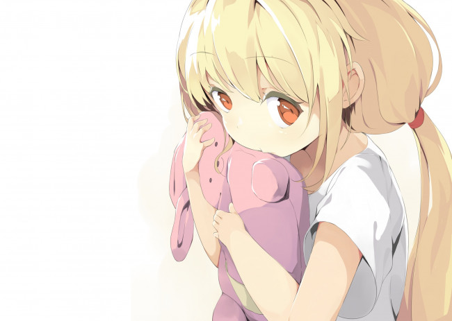 Обои картинки фото аниме, idolm@ster, futaba, anzu, mafu9, игрушка, idolmaster, cinderella, girls, девочка, арт