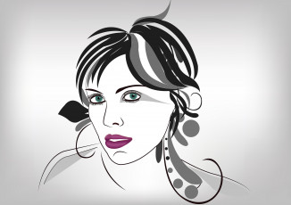 Картинка рисованное люди девушка фон контуры взгляд