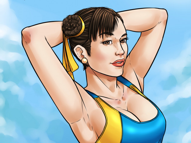 Обои картинки фото рисованное, люди, фон, взгляд, девушка