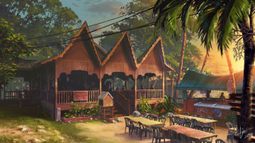 Картинка рисованное города dao