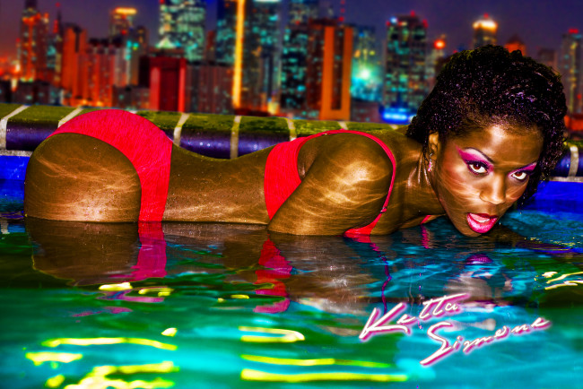 Обои картинки фото девушки, -unsort , темнокожие, белье, вода, негритянка