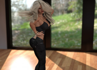 Картинка 3д+графика люди+ people девушка взгляд фон