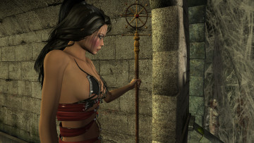 Картинка 3д+графика фантазия+ fantasy девушка фон взгляд