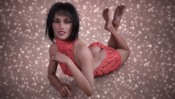 Картинка 3д+графика люди+ people фон взгляд девушка